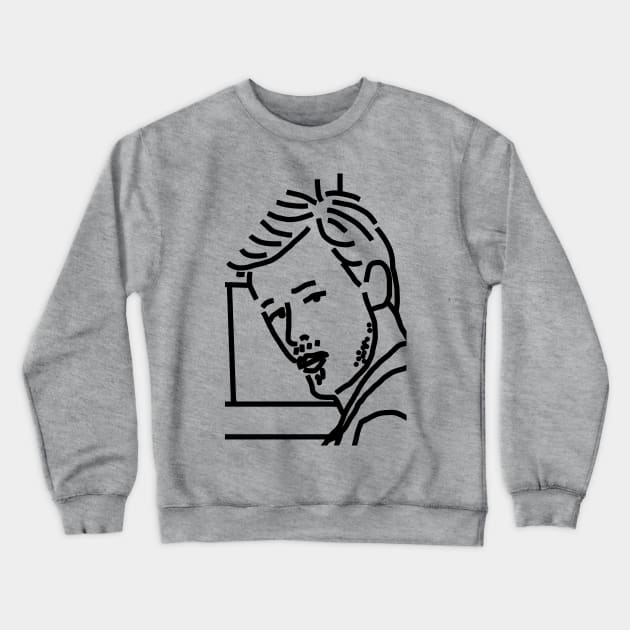 Distracted Boyfriend Meme the Boyfriend Outline Crewneck Sweatshirt by ellenhenryart